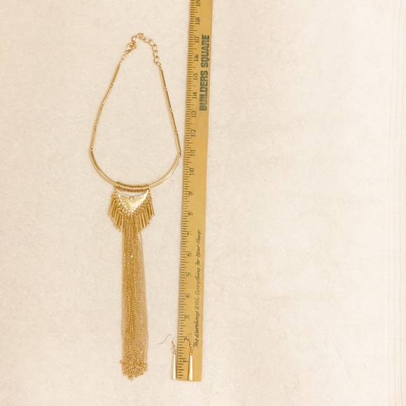 Glam Gold Tassel Statement Set – Necklace & Earrings (NWT) - Picture 9 of 9